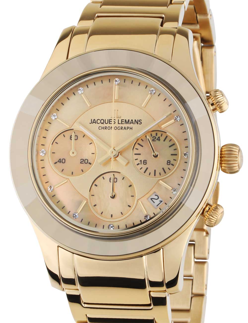 Jacques Lemans 1-2151H Venice Ladies Watch Chronograph 38mm 5ATM BY Jacques Lemans - Watches available at DOYUF