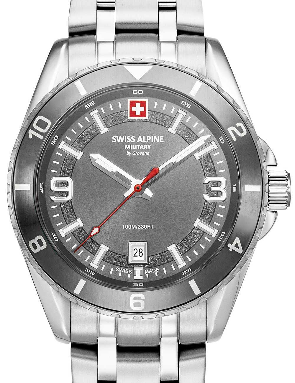 Swiss Alpine Military 7034.1132 Mens Watch Sierra silver grey 42mm 10ATM BY SWISS ALPINE MILITARY - Watches available at DOYUF