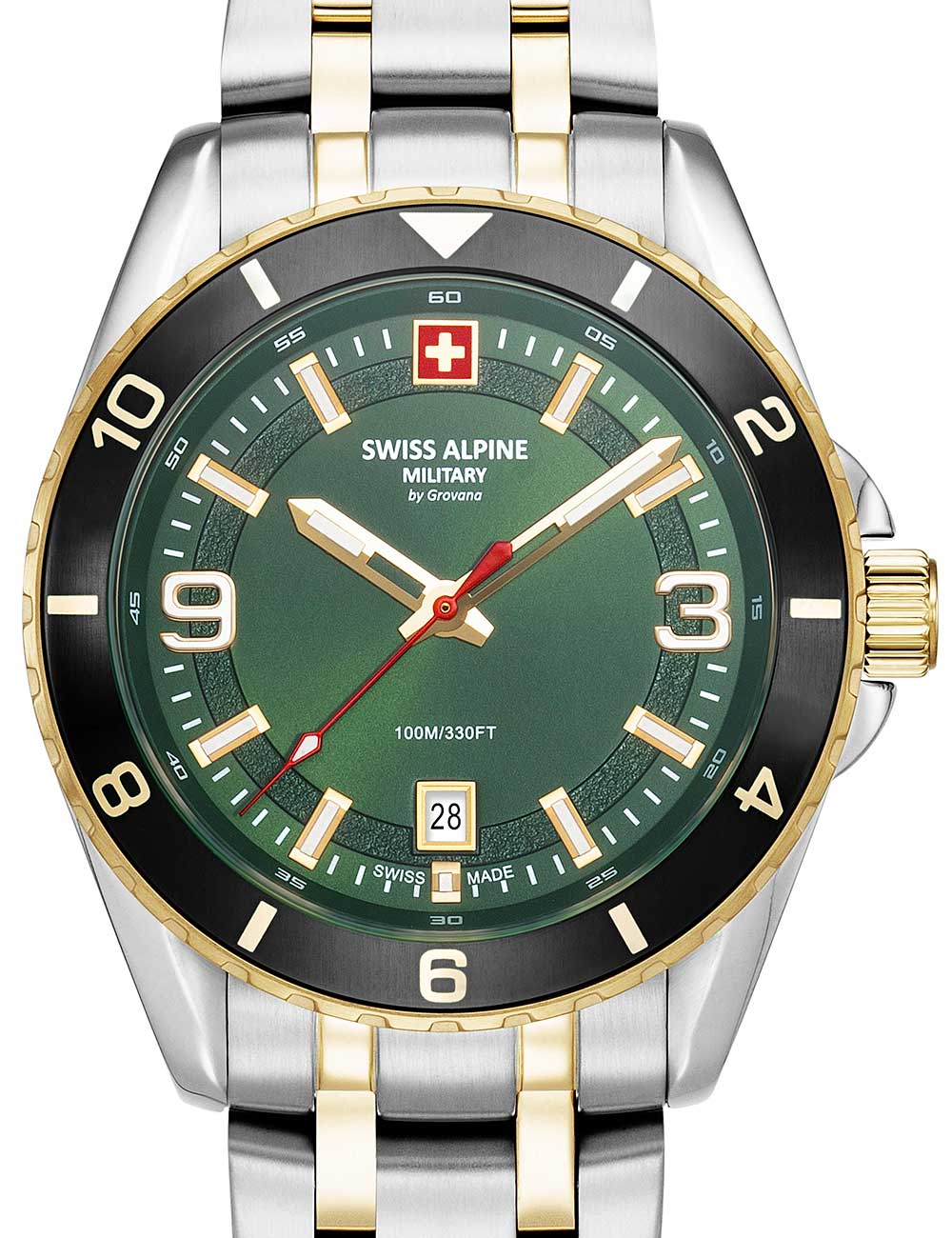 Swiss Alpine Military 7034.1148 Mens Watch Sierra two tone black 42mm 10ATM BY SWISS ALPINE MILITARY - Watches available at DOYUF