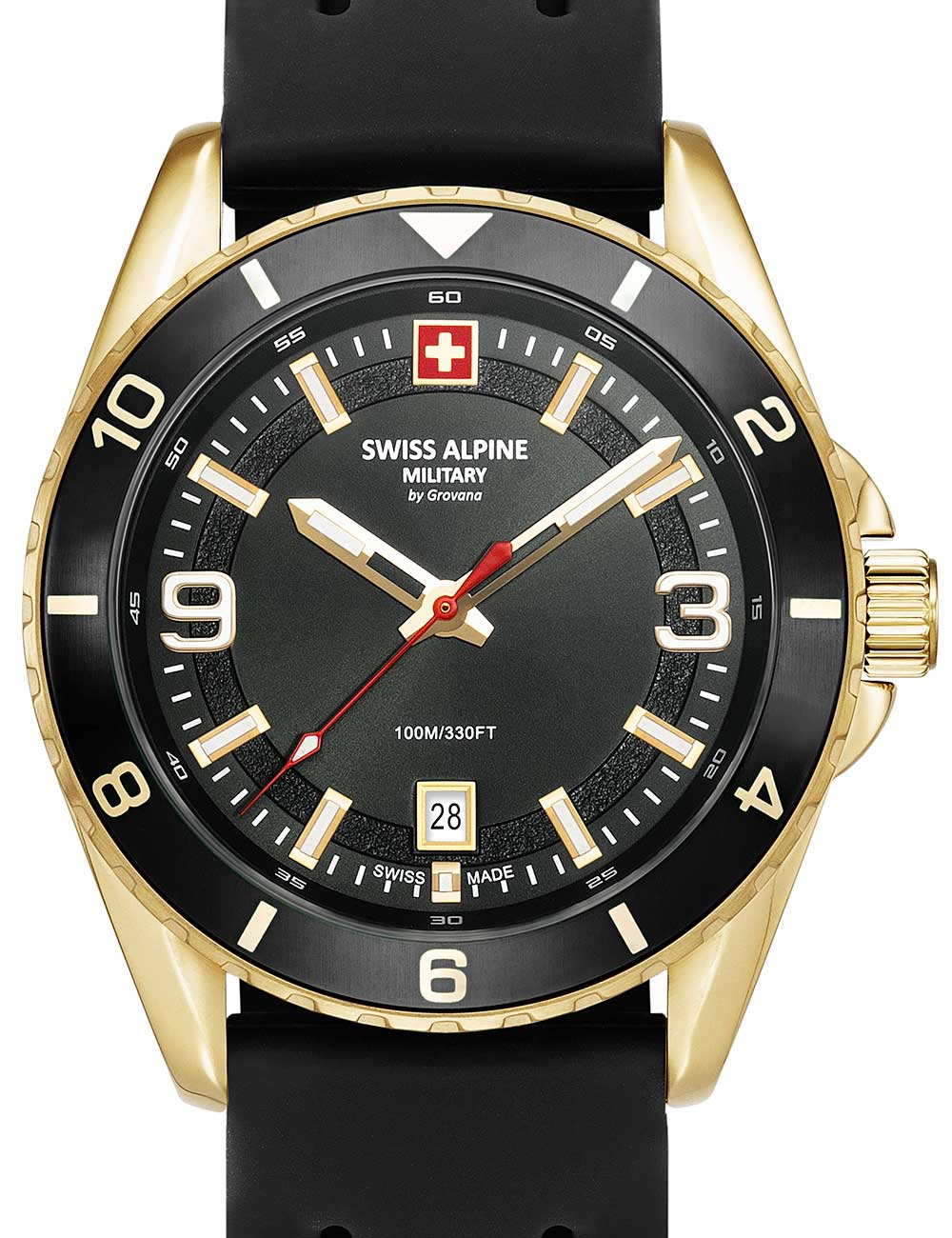 Swiss Alpine Military 7034.1817 Mens Watch Sierra gold black 42mm 10ATM BY SWISS ALPINE MILITARY - Watches available at DOYUF