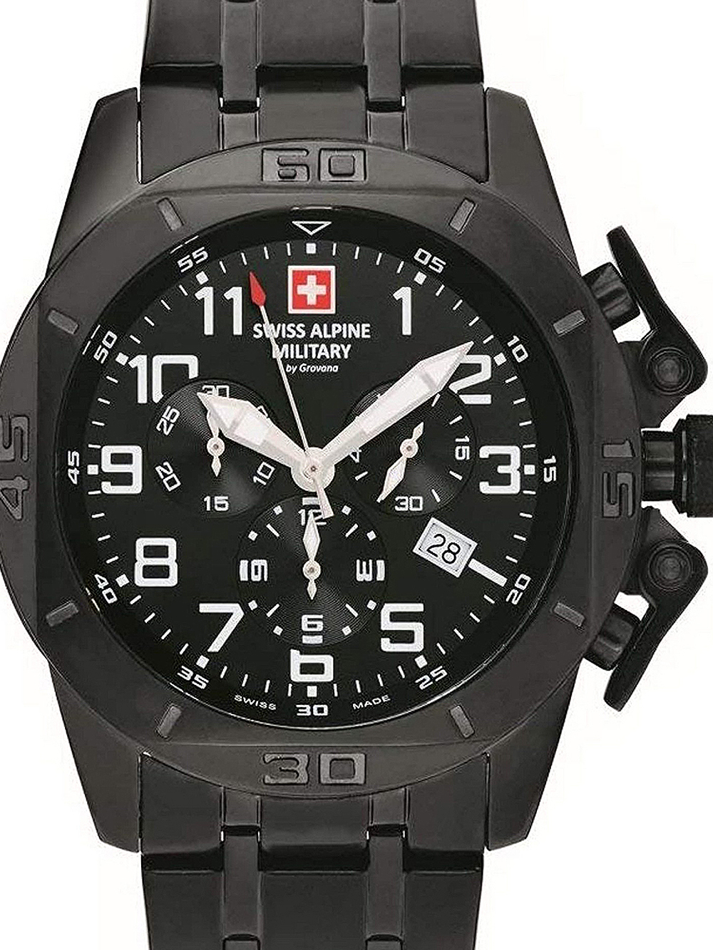 Swiss Alpine Military 7063.9177 Chronograph Mens Watch 45mm 10ATM BY SWISS ALPINE MILITARY - Wristwatch available at DOYUF