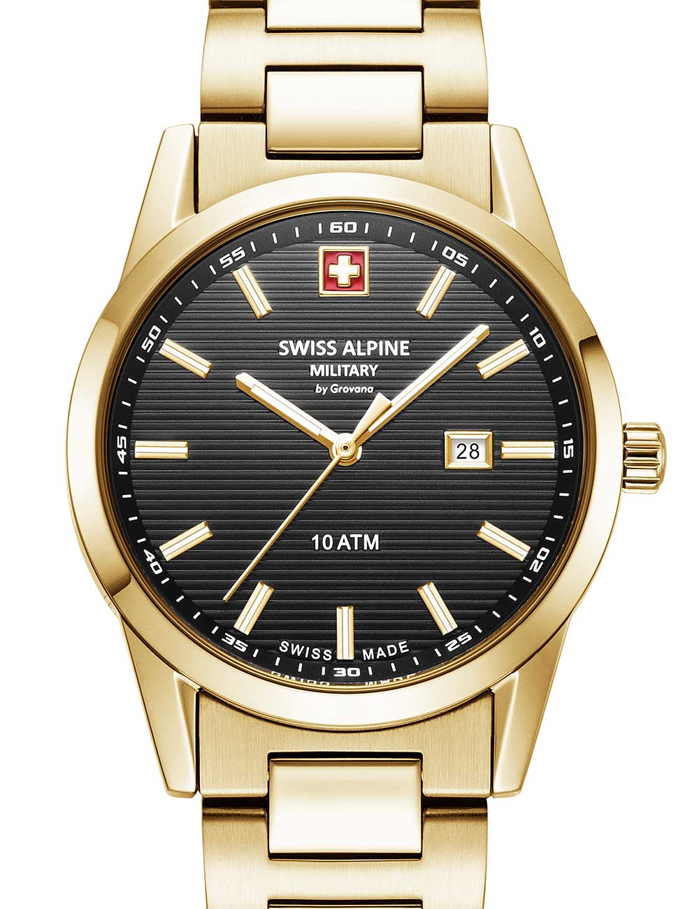 Buy SWISS ALPINE MILITARY Wristwatch 7767.1117 Ladies Watch Argos gold black 34mm 10ATM Online in Qatar Expensive Luxury