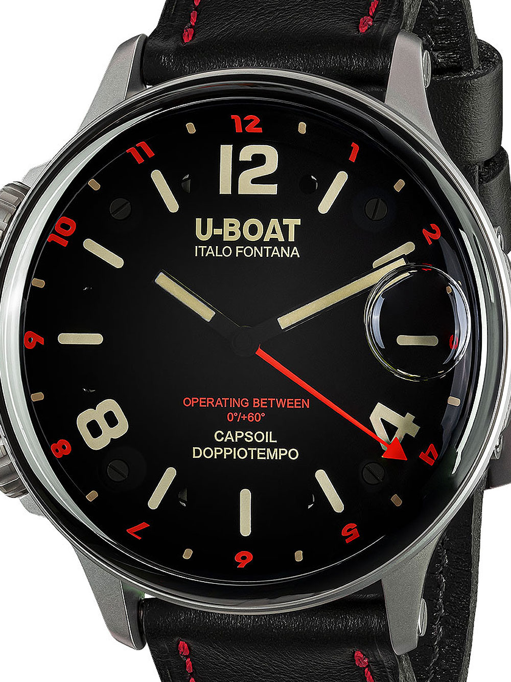 U-Boat 9674 Capsoil Doppiotempo SS GMT Mens Watch 55mm 10ATM BY U-BOAT - Wristwatch available at DOYUF