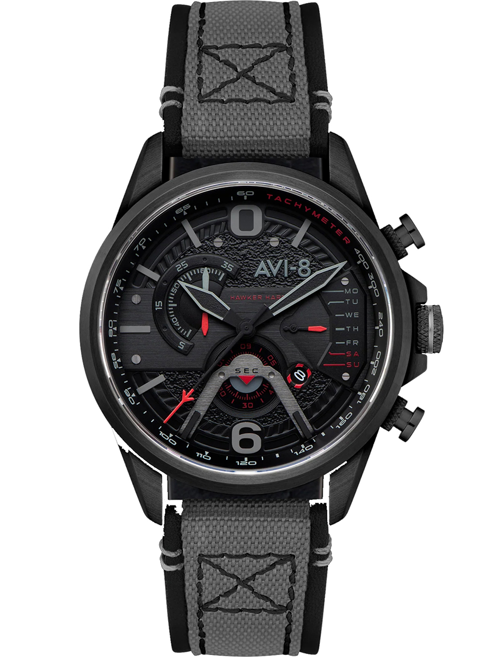 AVI-8 AV-4056-0B Mens Watch Hawker Harrier Dual Retrograde Chronograph 44mm 5ATM BY AVI-8 - Watches available at DOYUF