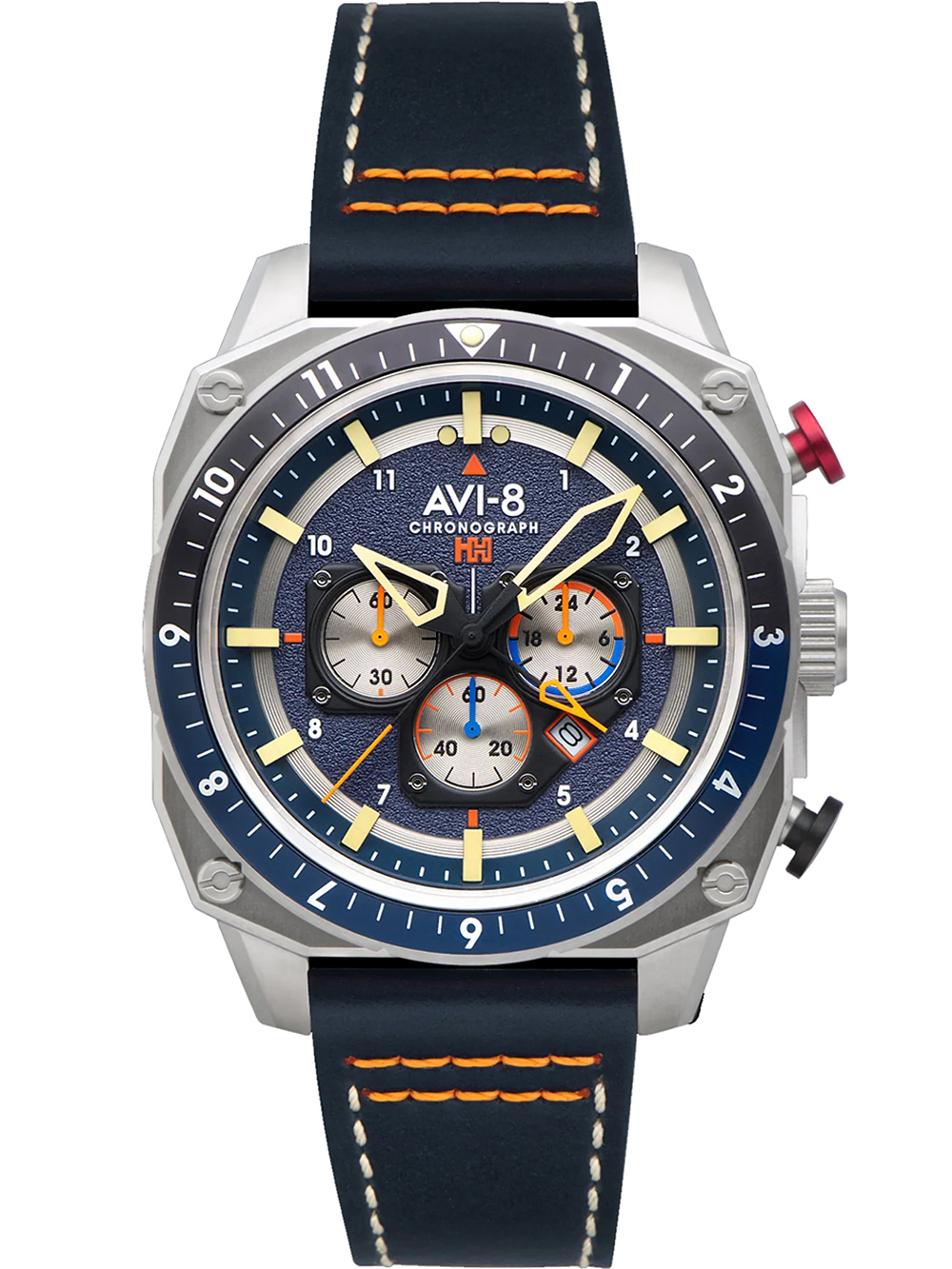 AVI-8 AV-4100-02 Mens Watch Hawker Hunter Dual Time Chronograph 43mm 5ATM BY AVI-8 - Watches available at DOYUF