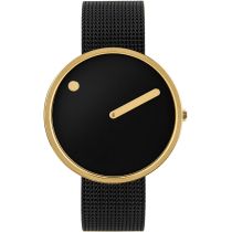 PICTO 43387-1020 Unisex Watch Black and Gold 40mm 5ATM