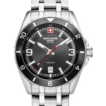 Swiss Alpine Military 7034.1137 Mens Watch Sierra silver black 42mm 10ATM