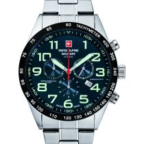 Swiss Alpine Military 7047.9135 Chronograph Mens Watch 45mm 10ATM