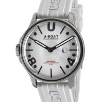 U-Boat 9542/A Darkmoon White SS Mens Watch 44mm 5ATM