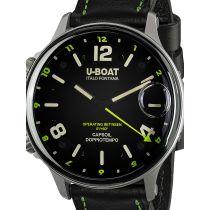 U-Boat 9676 Capsoil Doppiotempo SS GMT Mens Watch 55mm 10ATM