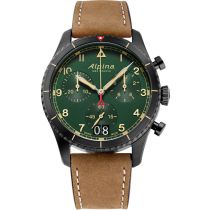 Alpina AL-372GR4FBS26 Startimer Pilot Chronograph Mens Watch 41mm 10ATM