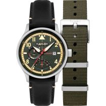 AVI-8 AV-4101-0A Mens Watch Hawker Hurricane McKellar Dual Time 44mm 5ATM