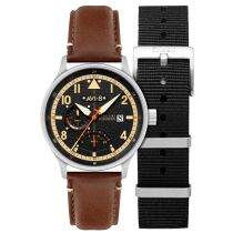 AVI-8 AV-4101-0B Mens Watch Hawker Hurricane McKellar Dual Time 44mm 5ATM