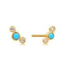 ANIA HAIE Ear Studs Terquoise & Sapphire Gold 14K EAU001-11YG