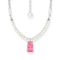 Thomas Sabo KE2207-082-9-L45V Link Chain with Pearls and pink Gold Bears Pendant 40-45 cm Ladies