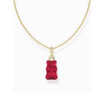 Thomas Sabo KE2209-414-10-L45 Gold-plated chain w. red Goldbears pendant 