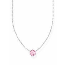 Thomas Sabo KE2210-051-9-L45V Silver Necklace with pink Zirconia Pendant 40-45 cm Ladies