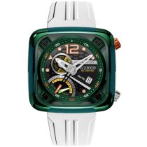 Nubeo NB-6096-02 Mens Watch Ecliptic Dual Time 45mm 5ATM 