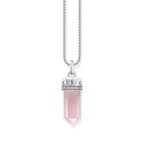 Thomas Sabo PE955-640-9 Silver pendant w. rose-coloured rose quartz crystal 