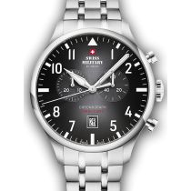 Swiss Military SM34098.01 Vintage Chronograph Mens Watch 43mm 10ATM