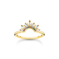 Thomas Sabo TR2456-488-7-54 Gold-plated ring w. sunbeams and coloured stones 