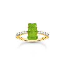 Thomas Sabo TR2459-414-6-54 Gold ring w. green Goldbears 