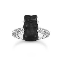 Thomas Sabo TR2478-052-11-56 Silver Ring With Black Gold Bear And Zirconia Ladies