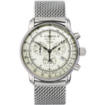 Zeppelin 8680M-3 Alarm Chronograph 100 Years Mens Watch 43mm 5ATM
