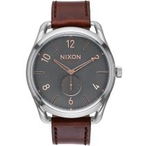 NIXON A465-2064 C45 Leather Gray Rose Gold 45mm 10 ATM