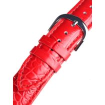 Bossart universal Replacement Strap Leather 20 mm Red, croco