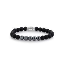 Rebel & Rose bracelet Matt Shiny Black  RR-80047-S-M men`s