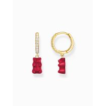 Thomas Sabo CR726-414-10 Gold single hoop earring w. red Goldbear