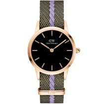 Daniel Wellington DW00100680 Ladies Watch Iconic NATO Green/Purple 28mm 3ATM