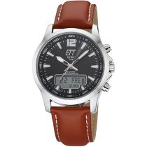 ETT Eco Tech Time EGA-11713-21L Mens Watch Radio-controlled Solar Drive Professional Chronograph 45mm 5ATM 