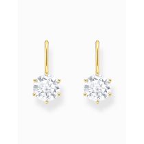 Thomas Sabo H2287-414-14 Gold-plated dangle earrings w. large white zirconia 