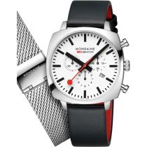 Mondaine MSL.41410.LBV.SET Mens Watch GrAnd Cushion Set 41mm 5ATM