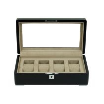 Rothenschild RS-3420-4-BL-TAN Watch Box Black [4] with beige velvet