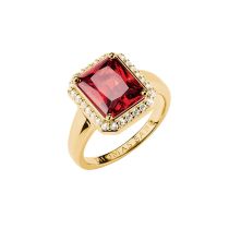 Thomas Sabo TR2508-414-10-56 Ring with red octagon stone Elyndra Gold-plated Ladies