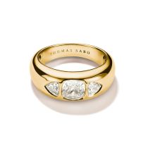 Thomas Sabo TR2525-414-14-58 Ring with faceted white zirconia stones Gold-plated Ladies
