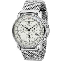 Zeppelin 8680M-3 Alarm Chronograph 100 Years Mens Watch 43mm 5ATM