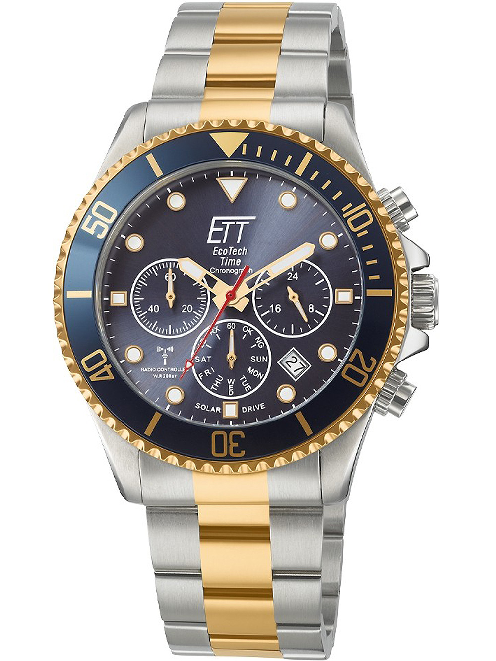 ETT EGS-11609-35M Professional Solar Radio Controlled Chronograph 44mm 20ATM BY ETT Eco Tech Time - Watches available at DOYUF