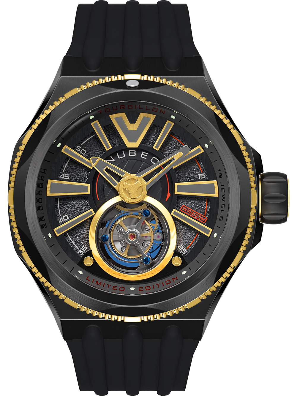 Nubeo NB-6075-05 Mens Watch Messenger Tourbillon Limited 52mm 10ATM BY Nubeo - Watches available at DOYUF