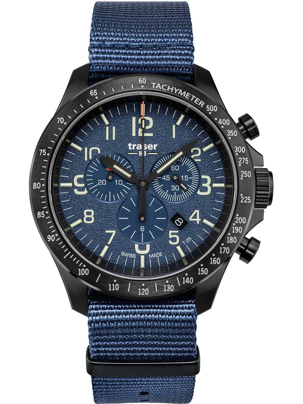 Traser H3 109461 P67 Officer chrono blue nato 46mm 10ATM BY Traser H3 - Watches available at DOYUF